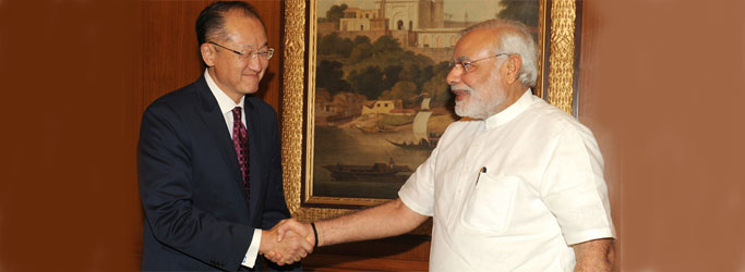 President, World Bank, Mr. Jim Yong Kim calling on the Prime Minister, Shri Narendra Modi