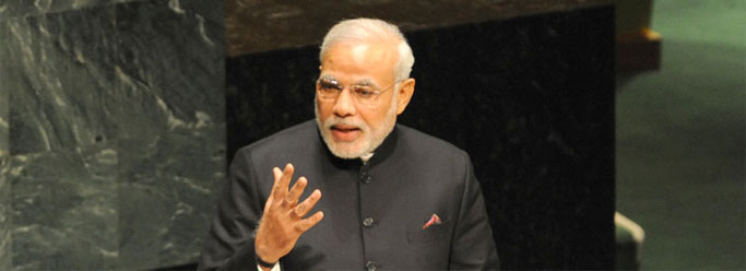 Prime Minister Narendra Modi addressing the 69th Session of the UNGA, in New York