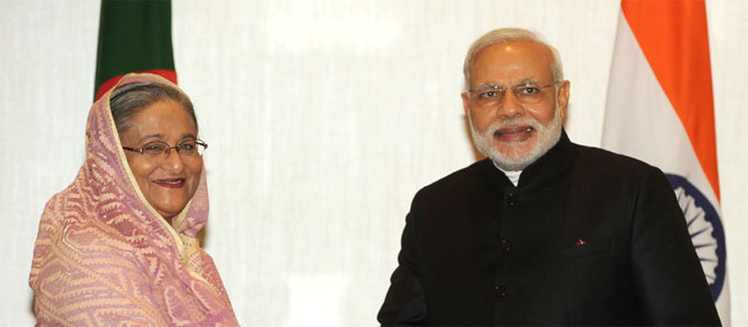 PM Narendra Modi in a bilateral meeting with the Bangladesh PM Sheikh Hasina in New York