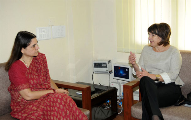 Netherlands Minister for trade and development cooperation, Ms. Lilianne Ploumen meeting the Union Minister for Women and Child Development, Smt. Maneka Sanjay Gandhi