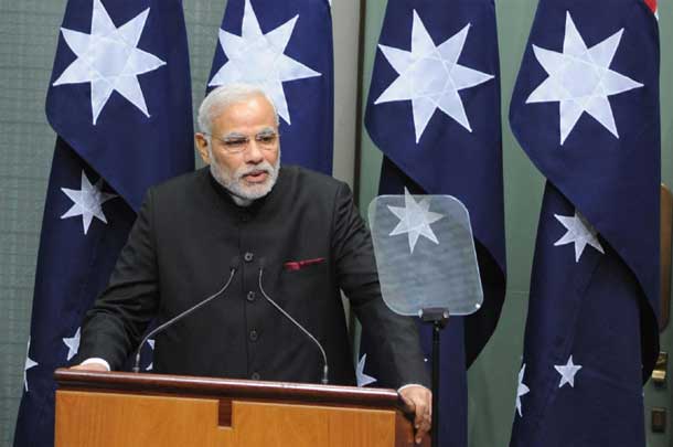 Prime Minister Narendra Modi addressing the joint session of Parliament of Australia in Canberra