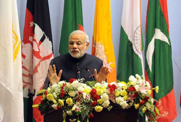 Prime Minister Narendra Modi addressing the inaugural session of the 18th SAARC Summit, in Kathmandu