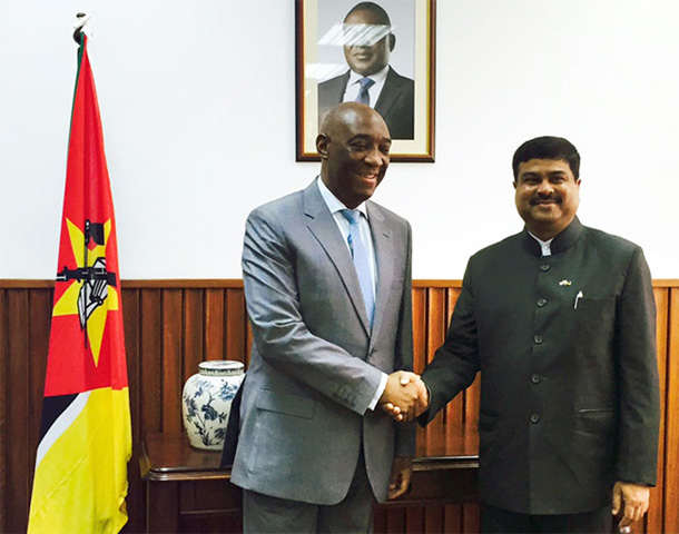 Minister of State for Petroleum and Natural Gas (Independent Charge), Shri Dharmendra Pradhan meeting the Minister of Foreign Affairs, Mozambique, Mr. Oldemiro Julio Marques Baloi, in Mozambique