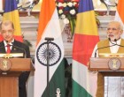 The PM, Narendra Modi giving his statement to the media with the President of the Republic of Seychelles, James Alix Michel, at the Joint Press Statements