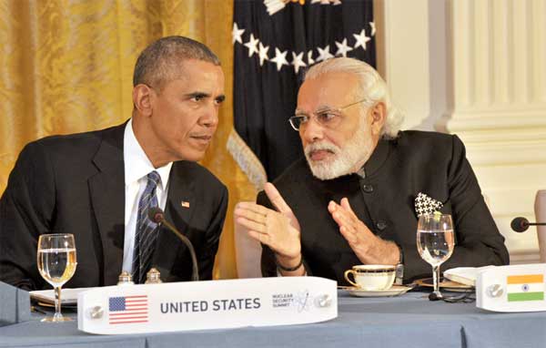 The Prime Minister, Narendra Modi at the dinner hosted by the President of United States of America (USA), Barack Obama, at the White House, in Washington D.C.