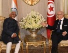 Vice President, M. Hamid Ansari calling on the President of Tunisia, Beji Caid Essebsi, in Tunisia.