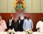 President Muhkerjee arrives in Ghana