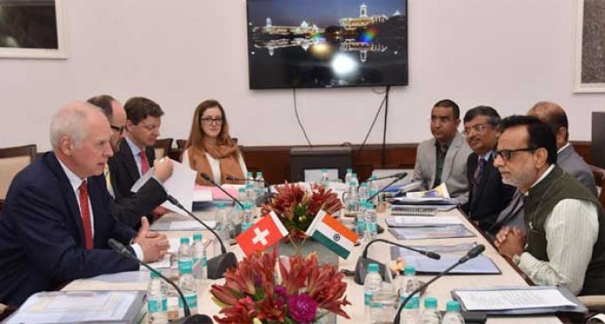 Secretary, Department of Revenue, Dr. Hasmukh Adhia in a meeting with the State Secretary for International Financial Matters of Switzerland