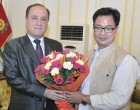 Ambassador of the Syrian Arab Republic to India, Dr. Riad Kamel Abbas calling on the Minister of State for Home Affairs, Kiren Rijiju