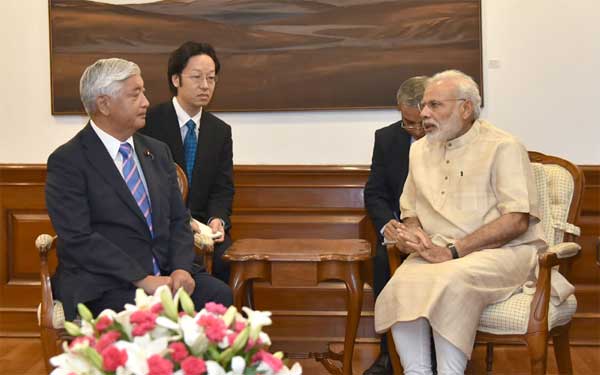 Minister of Defence, Japan, Gen Nakatani calls on the Prime Minister, Narendra Modi, in New Delhi.