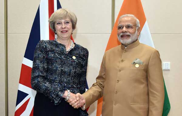 The Prime Minister, Narendra Modi meeting the Prime Minister of United Kingdom (UK), Theresa May, on the sidelines of G20 Summit 2016, in Hangzhou, China on September 05, 2016. The Prime Minister, Narendra Modi meeting the Prime Minister of United Kingdom (UK), Theresa May, on the sidelines of G20 Summit 2016, in Hangzhou, China on September 05, 2016.