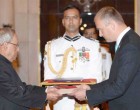 Ambassador-designate of Estonia, Riho Kruuv presenting his credentials to the President, Pranab Mukherjee