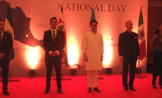 Diplomacyindia Exclusve Video : Ambassador of Mexico to India, Ms Melba Pria during the National Anthem of Mexico played at the Reception hosted jointly by Mexico, El Salvador, Costa Rica and Guatemala