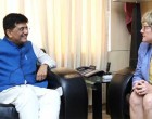 Ambassador of Finland to India, Nina Vaskunlahti meeting the MoS for Power, Coal, New and Renewable Energy and Mines (IC), Piyush Goyal,