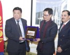 Head of General Authority for Border Protection, Mongolia, Major General Sergelen Ts calling on the MoS for Home Affairs, Kiren Rijiju,