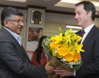 Deputy Prime Minister of Belgium, Alexander De Croo meeting the Minister for Electronics & IT and Law & Justice, Ravi Shankar Prasad