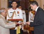 ENVOYS OF FIVE NATIONS PRESENT CREDENTIALS TO PRESIDENT OF INDIA