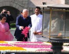Prime Minister of Malaysia, Dato’ Sri Mohd Najib Bin Tun Abdul Razak paying floral tributes at the Samadhi of Mahatma Gandhi,