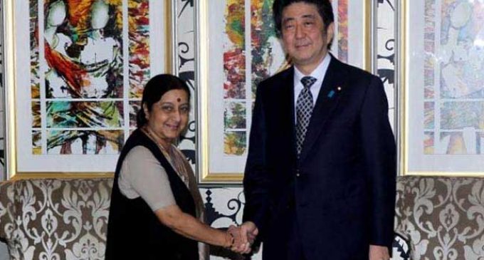Sushma Swaraj calls on Japanese PM