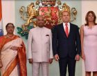 President of India, Ram Nath Kovind, during the ceremonial welcome at Saint Alexander Nevski Square in The People Republic of Bulgaria, Sofia