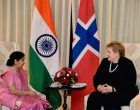 Sushma Swaraj calls on Norwegian PM