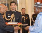 The Ambassador-designate of the Republic of Niger, Leko Ado presenting his credential to the President of India, Ram Nath Kovind