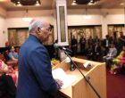 The President of India, Ram Nath Kovind, addressing the Indian Community Reception at Hotel Taj Cape Town in Cape Town, the Republic of South Africa