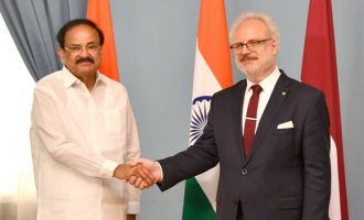The Vice President, M. Venkaiah Naidu at a tete-a-tete with the President of the Republic of Latvia, Egils Levits