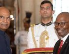The High Commissioner-designate of the Republic of South Africa, Joel Sibusiso Ndebele presenting his credentials to the President, Ram Nath Kovind