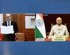 Reuben Gauci, High Commissioner of Malta presents credentials to President of India