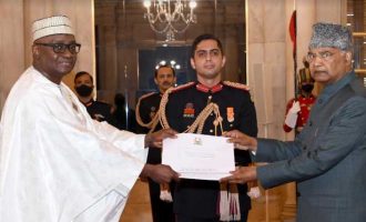 Rashid Sesay, High Commissioner of the Republic of Sierra Leone presenting his credentials to the President, Ram Nath Kovind