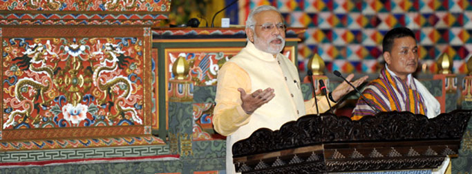 Prime Minister Narendra Modi addressing the Joint Session of the Parliament of Bhutan