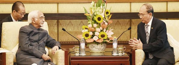 Vice President meets President Thein Sein of Myanmar in Beijing 