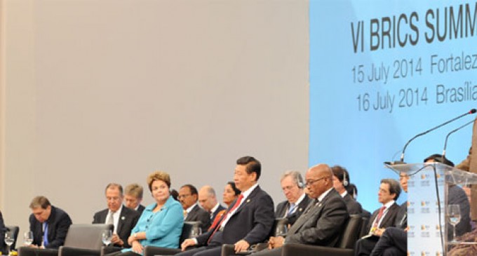 Prime Minister, Shri Narendra Modi addressing at the Plenary Session of the Sixth BRICS Summit, at Ceara Events Centre, in Fortaleza, Brazil