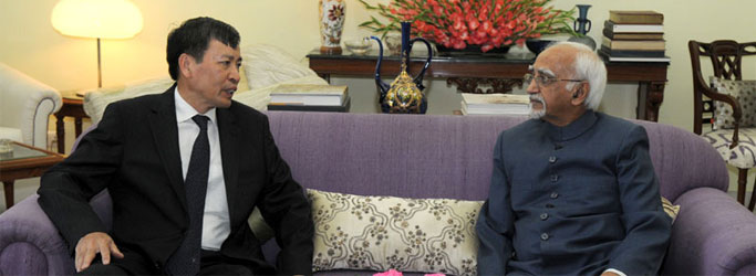 Ambassador of Vietnam to India, Mr. Nguyen Thanh Tan calling on the Vice President, Shri Mohd. Hamid Ansari