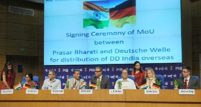 State owned broadcaster Prasar Bharati signs a MoU with Deutsche Welle , Germany