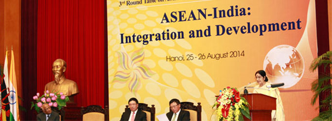 External Affairs Minister Sushma Swaraj at 3rd roundtable of AINTT in Hanoi