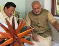 The Prime Minister, Narendra Modi and the Chinese President, Xi Jinping at the Sabarmati Ashram,