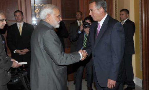 The Prime Minister, Narendra Modi meeting the Speaker of the United States House of Representatives, John Boehner
