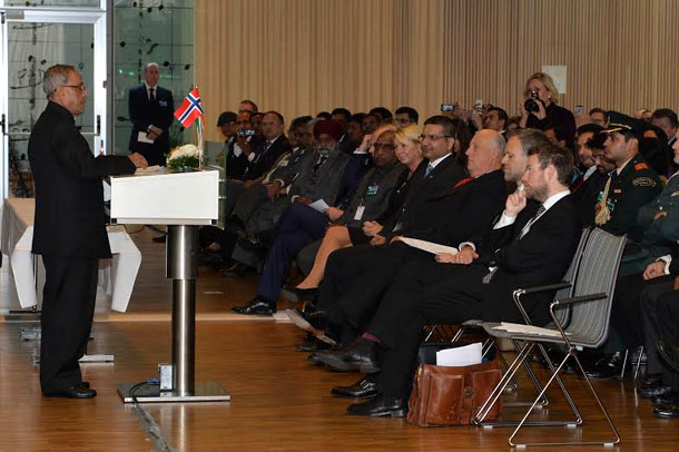 President of India, Shri Pranab Mukherjee, attending Joint Seminar on High Level Business, Science & Technology at Oslo