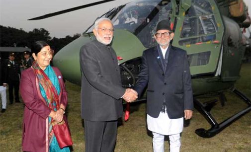 Indian PM Modi hands over Dhruv chopper to Nepal