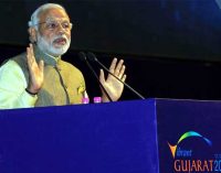 The Prime Minister, Narendra Modi addressing at the global CEO conclave, in Gandhinagar, Gujarat.