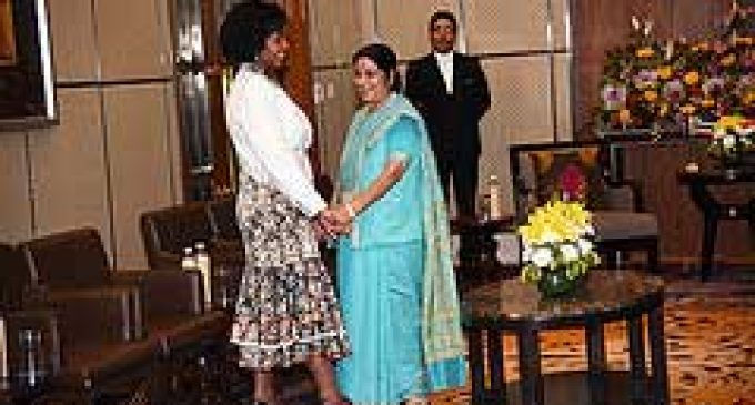 Sushma Swaraj meets South Africa counterpart, Mauritius minister