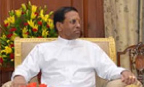 Sri Lankan President Maithripala Sirisena calling on Indian President Pranab Mukherjee