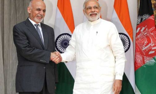 The Prime Minister, Narendra Modi with the President of the Islamic Republic of Afghanistan, Dr. Mohammad Ashraf Ghani