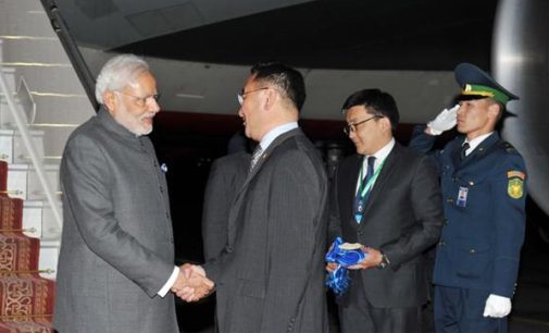 Modi reaches Mongolia in first-ever visit by an Indian PM