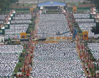 30,000 bring yogic calm to the frenetic ‘Crossroads of the World’