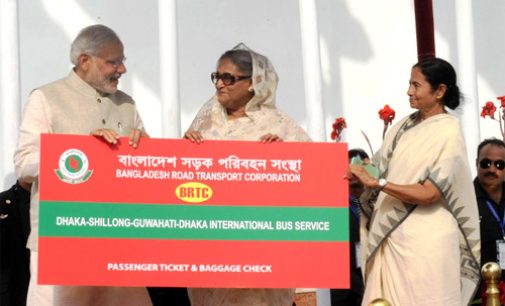 Bus services between India, Bangladesh flagged off  via Dhaka to Tripura, Bengal