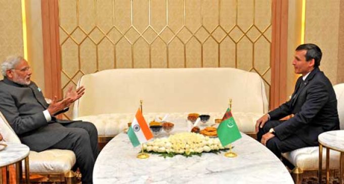 The Prime Minister, Narendra Modi meeting the Deputy Prime Minister and Minister of Foreign Affairs of Turkmenistan, Rasit Meredow