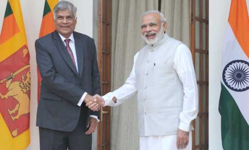 The Prime Minister, Narendra Modi meeting the Prime Minister of the Democratic Socialist Republic of Sri Lanka, Ranil Wickremesinghe